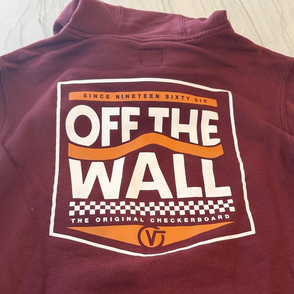 Vans - Men's size S - Burgundy Pullover Hoodie with Logo on back